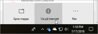 Et skjermbilde av Vis på nettet-knappen