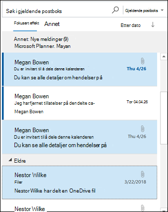 Du kan merke flere meldinger ved hjelp av CTRL-tasten.