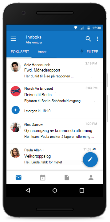Hendelser på Android