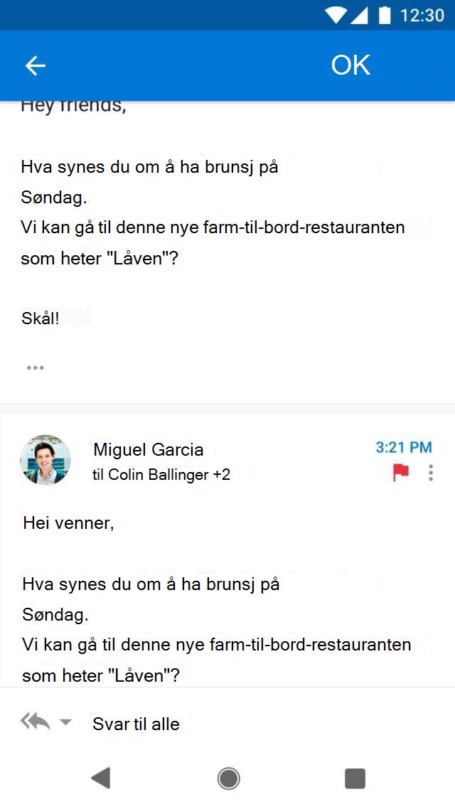 Utføre en handling på en enkelt melding