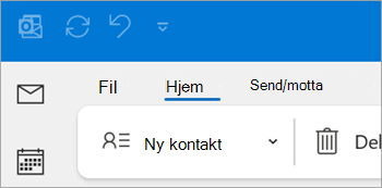 Skjermbilde av Ny kontakt på båndet i klassisk Outlook