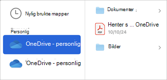 Velg skylagringskontoen for å søke etter filer du vil legge ved e-post.