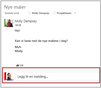 Legge til en melding