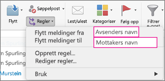 Regler: Flytte meldinger …