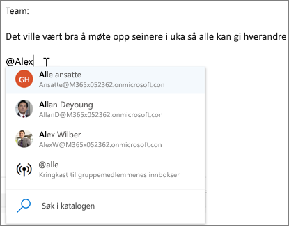 @omtaler i Outlook på nettet