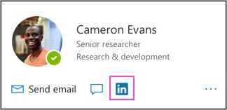 Viser LinkedIn-ikonet på profilkortet