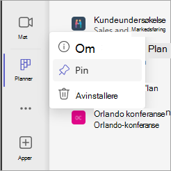 Fest Planner-appen i Teams med Fest-ikonet