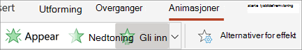 Legge til animasjon