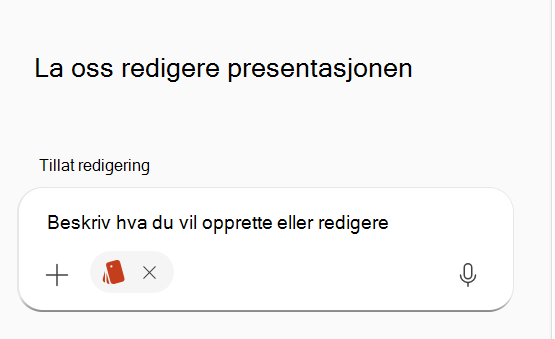 Skjermbilde som viser et valgt merkesett i Copilot-instruksen.
