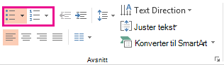 Knapper for punkt og numre
