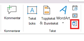 Skjermbilde av Objekt i PowerPoint.