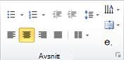 Avsnitt-gruppen på Hjem-fanen