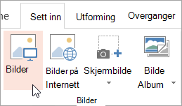Bilder-knappen på Sett inn-fanen