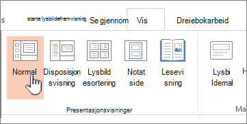 Vis båndet med Normal uthevet