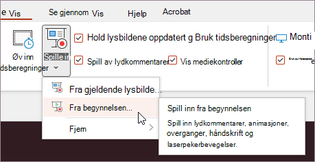 Ta opp-knappen på båndet