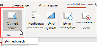 Velg øv med Coach.