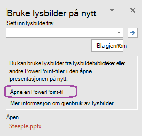 Bla gjennom for å finne en presentasjon