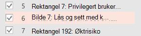 Skjermbilde som viser advarselen om manglende alternativ tekst, er nå fjernet.