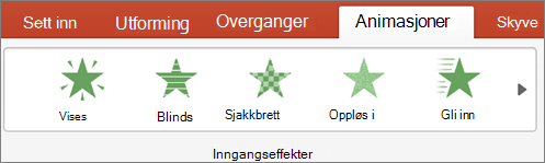 Velg en animasjon