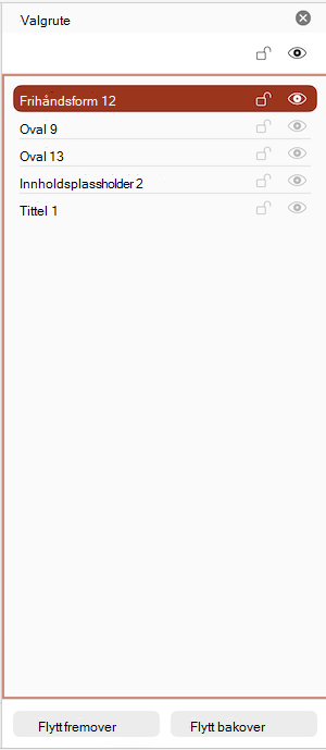 Skjermbilde av valgruten i PowerPoint for Mac.