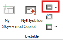 Skjermbilde av lysbildeoppsett.