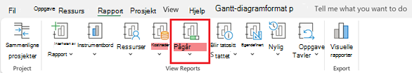 Knappen Fremdrift i kategorien Rapport.