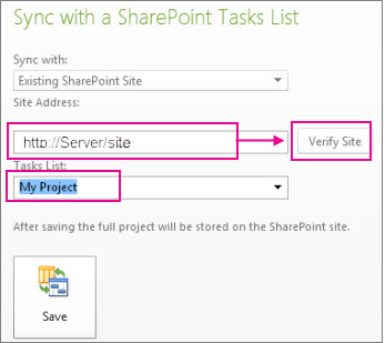 Lagre prosjektet til SharePoint