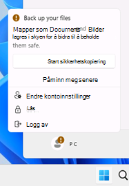 Merke på Start-menyen