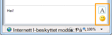 Formateringsknapper for direktemeldinger