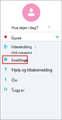Alternativer-skjermbilde i Skype for Business for Android