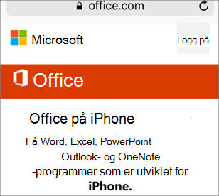 Gå til office.com