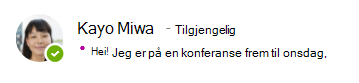Tilstedeværelsesmelding for Kayo