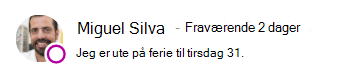 Tilstedeværelsesmelding for Miguel