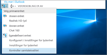 Kontroller samtalekvaliteten for egendefinerte enheter