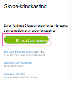Knappen Bli med på arrangement