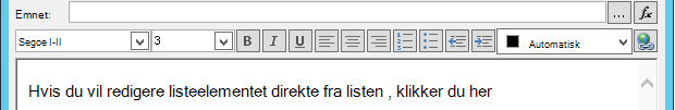 Definer e-postmelding-skjermbilde etter innsetting av variabel