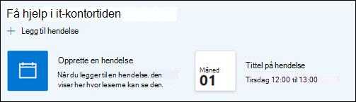 Forhåndsvisning av hendelsesnettdelen.
