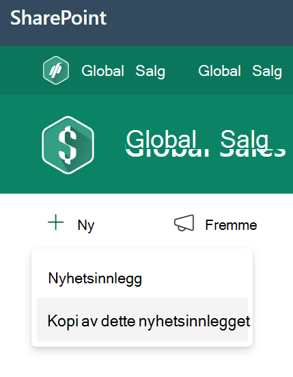 Lage kopi av nyhetsinnlegg