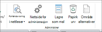 Behandle område-knapper