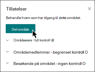 Forhåndsvisning av Del område-knappen.
