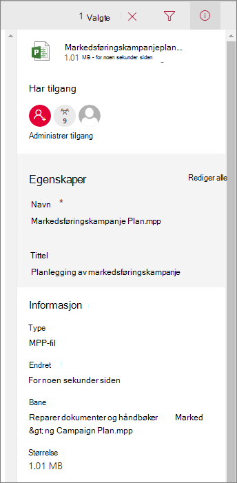 Se filinformasjon