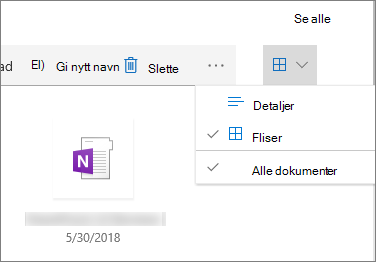 Side ved sidevisning i dokumentbibliotek