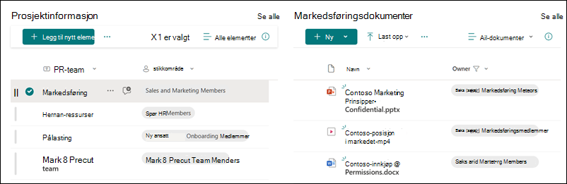 Dynamisk filtrert liste