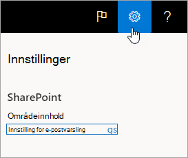 Innstillinger for e-postvarsling