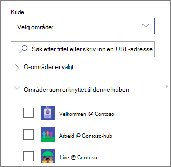 Velg områder