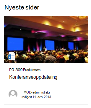 Eksempel på miniatyrbilde av side i nettdel for uthevet innhold