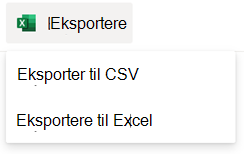 Eksportalternativene for en SharePoint-liste.