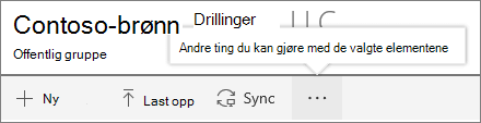 Menyen For onin-dokumentbibliotek i SharePoint