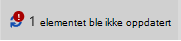Meldingen og ikonet for elementet er ikke oppdatert