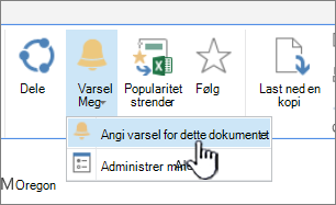 I Files-fanen, med Angi varsel for dette dokumentet uthevet